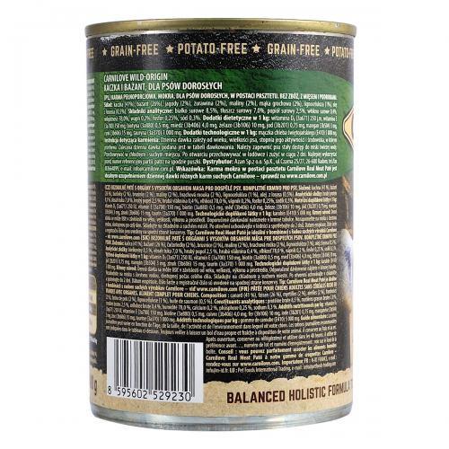 Корм влажный Carnilove Duck&Pheasant для собак утка и фазан 400 г - фото 3 Корм влажный Carnilove Duck&Pheasant для собак утка и фазан 400 г - фото 3