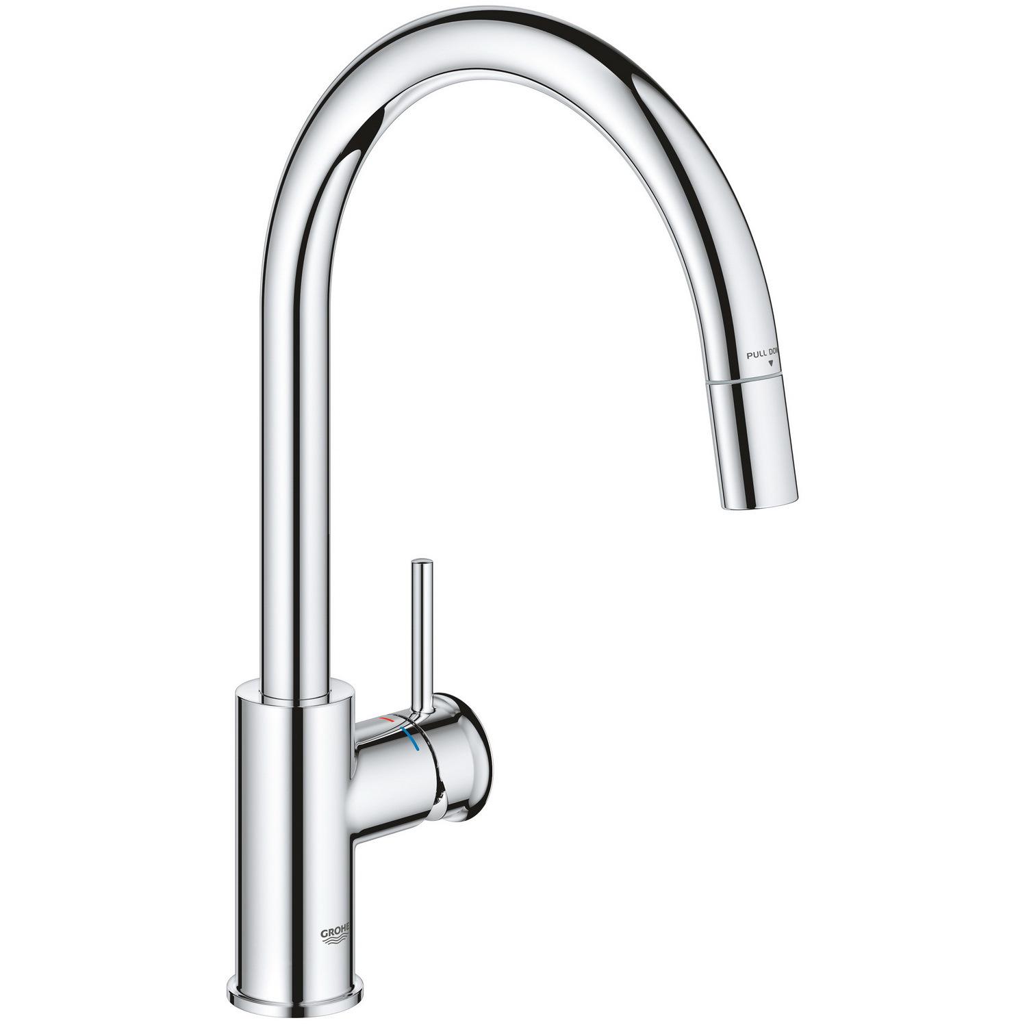 Смеситель для кухни Grohe BauClassic 30573000 с видвижной лейкой Хром (227274)