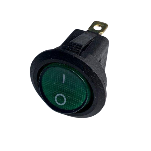 Переключатель Lemanso LSW07 KCD1-101N-8 круглый с подсветкой Зеленый