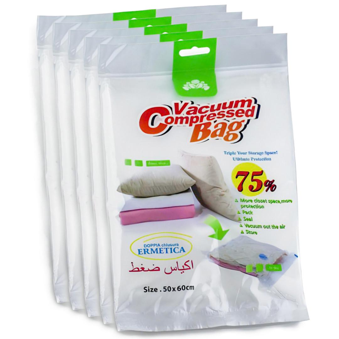 Вакуумні пакети для одягу та речей зберігання 5 шт. 50х60 см (2423598288) - фото 1 Вакуумні пакети для одягу та речей зберігання 5 шт. 50х60 см (2423598288) - фото 1