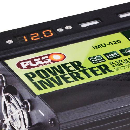 Преобразователь напряжения PULSO/IMU 420/12V-220V/400W/4USB-5VDC2.0A - фото 3 Преобразователь напряжения PULSO/IMU 420/12V-220V/400W/4USB-5VDC2.0A - фото 3