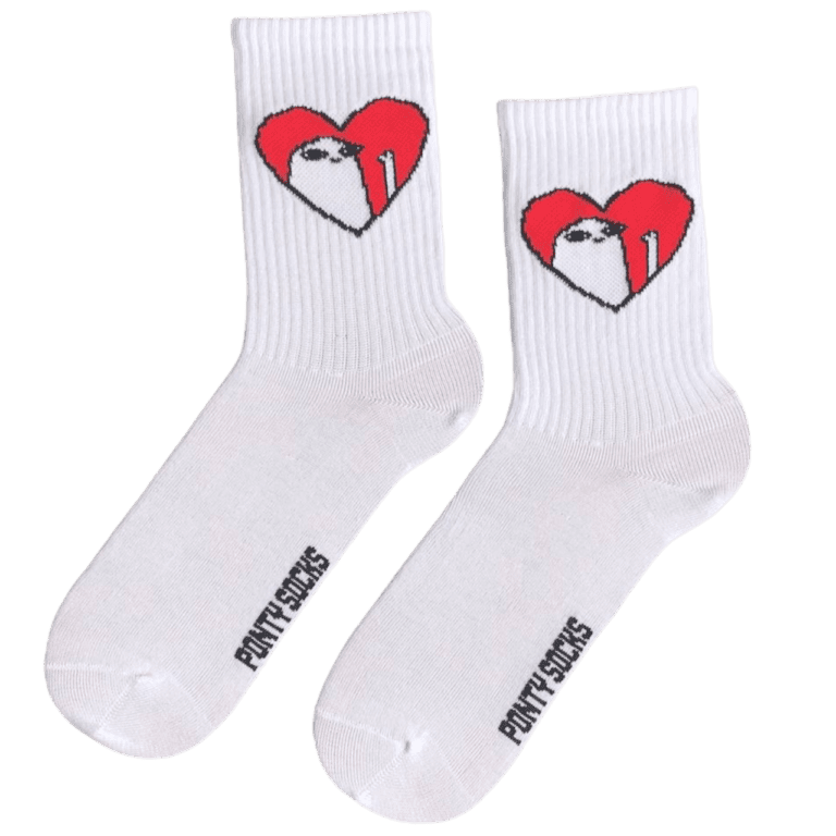 Шкарпетки Стікер Серце р. 41-45 Білий (946341015754)