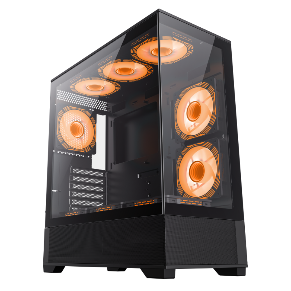 Корпус Gamemax Vista AB с подсветкой ARGB для E-ATX/ATX/M-ATX/ITX, боковое окно, RGB-контроллер, черный
