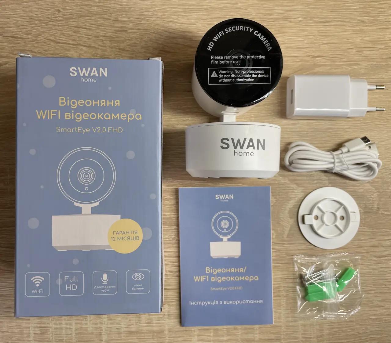 Видеоняня Swan Baby Home Smart Eye V2.0 Wi-Fi 360 градусов с подключением к телефону Белый (64975736) - фото 9