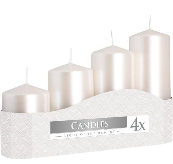 Комплект свічок Циліндр 5х7/9/13/11 см 4 шт. Перламутровий (SW50/4-190)