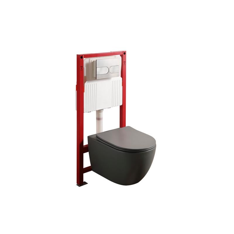 Комплект унитаз с установкой MIXXUS Premium ELLIPSE-SET-2101 система смыва TORNA Gray (2596469818)