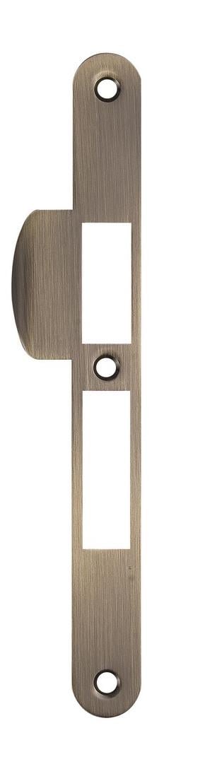 Планка для замка Siba 10585/P с загнутым отбойником Античная бронза (10585 AB)