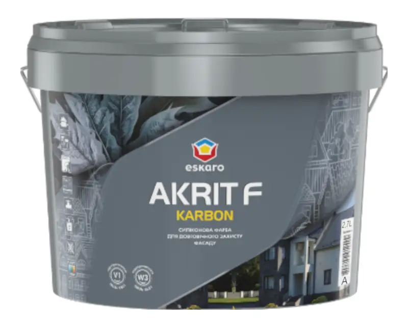 Краска силиконовая Eskaro Akrit F Karbon фасадная TR под тонировку 9 л Прозрачный В3 (2574992077)