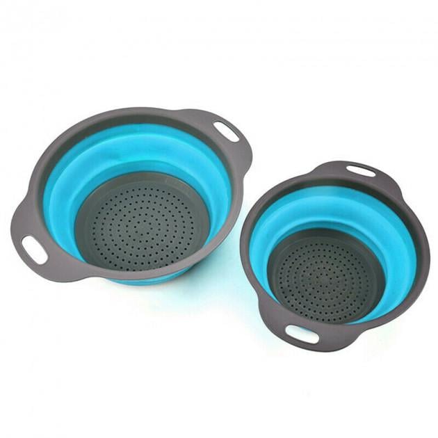 Друшляк силіконовий складаний Collapsible filter baskets 2 шт. Синій (BUF2453243)