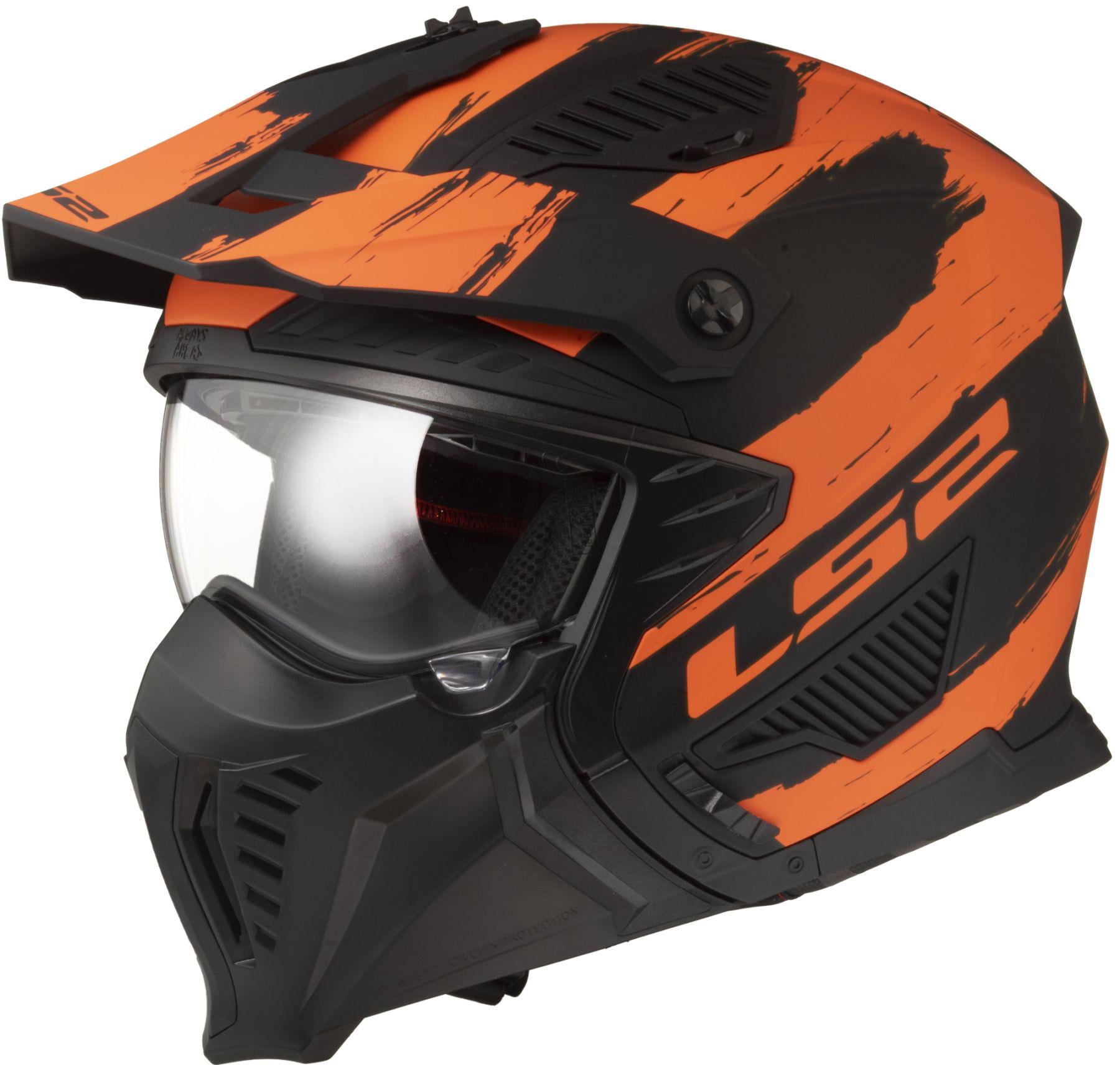 Мотошлем LS2 OF606 Drifter Mud M Matt Black/Orange (36942)