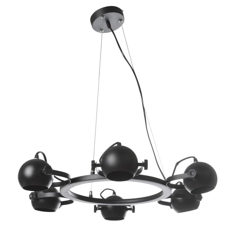 Люстра потолочная лофт галогенная Brille BL-390S/6 GU10 BK на 6 плафонов