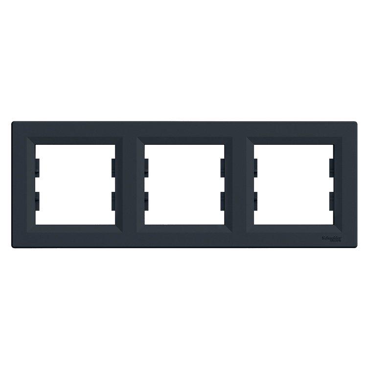 Рамка 3-місна горизонтальна Schneider Electric Asfora Антрацит (EPH5800371)