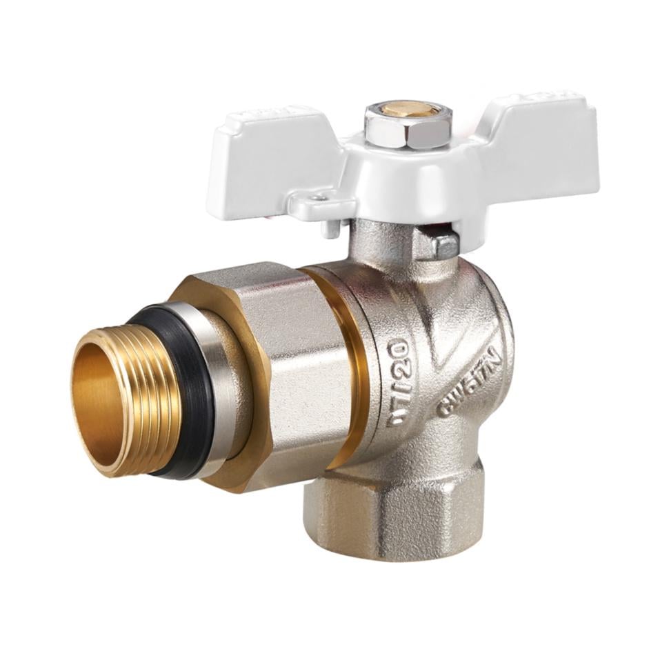 Кран с американкой шаровый Zegor FAOL11 угловой с антипротечкой 1/2" PN40