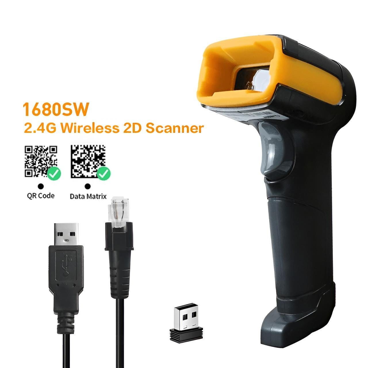 Сканер штрих кодов ручной 2D CHIYI 1680SW с USB и беспроводным подключением 2.4 GHz/QR для магазина/склада/кассы (ART-15735) - фото 2