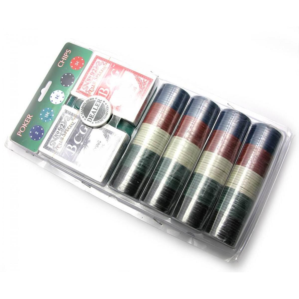 Набор для покера Darshan 200 фишек/сукно/две колоды карт в упаковке (23901)