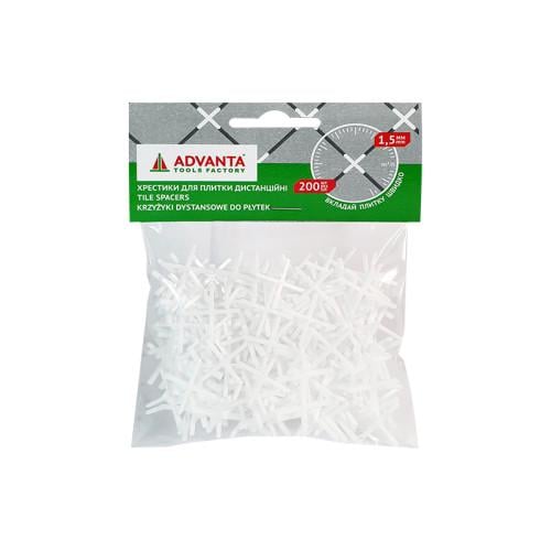Крестики для плитки ADVANTA 1,5мм 200 шт. (341402)