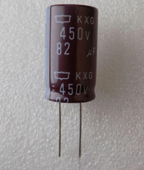 Конденсатор электролитический 82uF 450V 105C 82 мкФ 450В 105 град/82x450x105 град гибкие выводы 18x30 мм (17752)