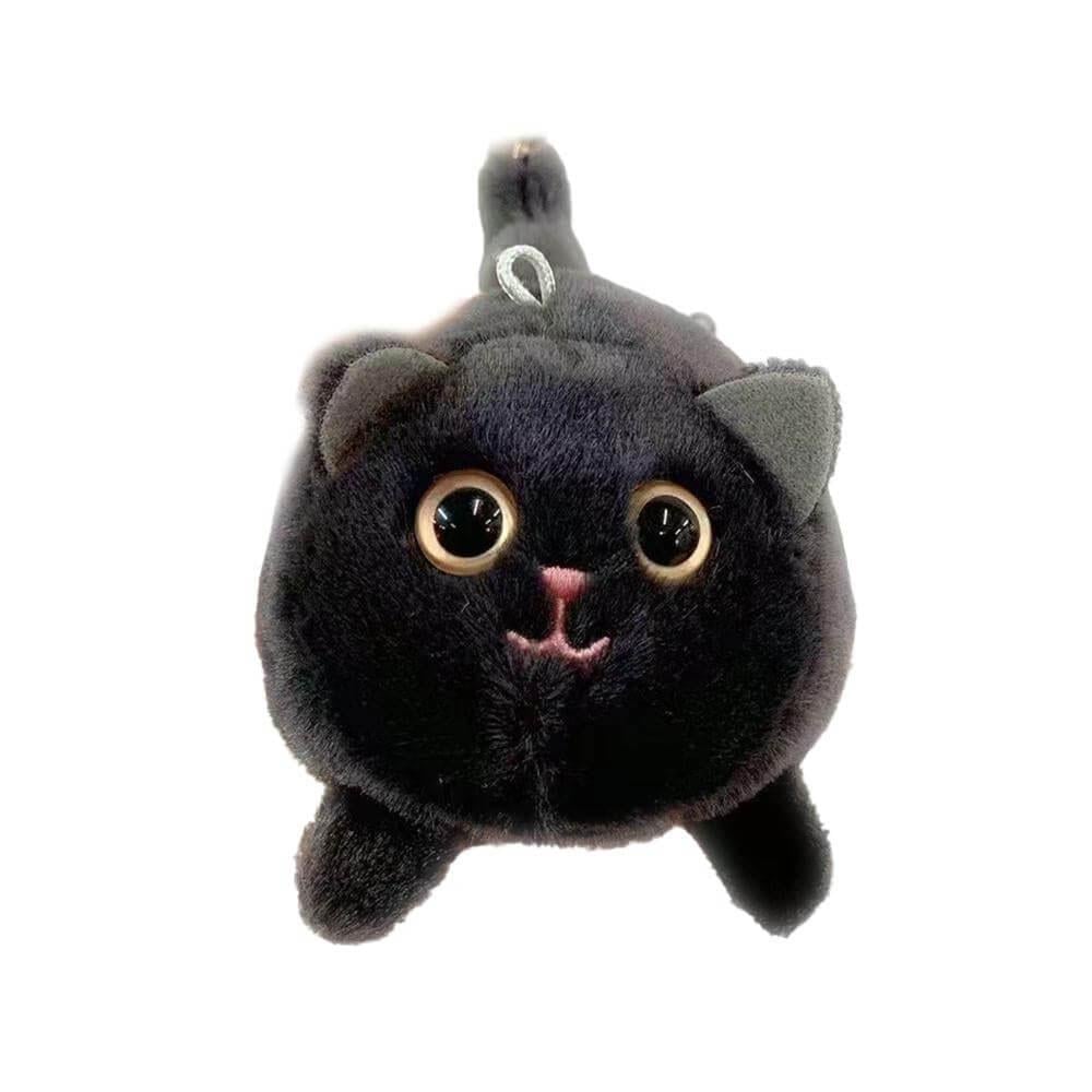 Іграшка-брелок плюшева котик з хвостом що крутиться Чорний (IY0005_2)