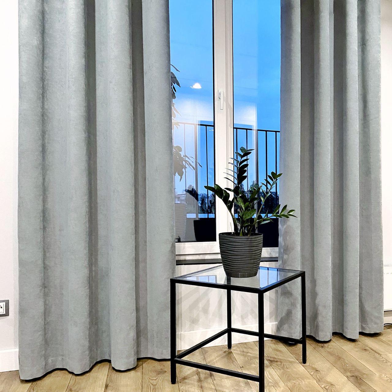 Шторы на черных люверсах 150x250 см микровелюр 2 шт. Серо-голубой (5801525-МТ2/150-BL) - фото 6 Шторы на черных люверсах 150x250 см микровелюр 2 шт. Серо-голубой (5801525-МТ2/150-BL) - фото 6