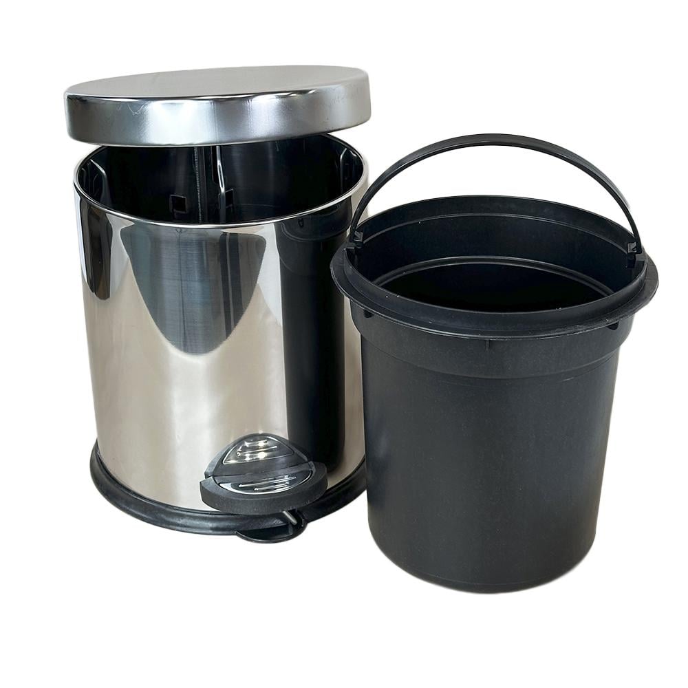 Ведро мусорное Vinks с педалью 5 л Хром - фото 2 Ведро мусорное Vinks с педалью 5 л Хром - фото 2