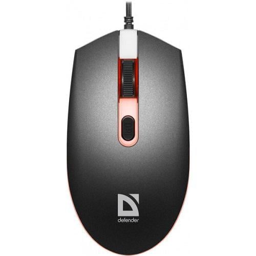 Мышка Defender Dot MB-986 4кн 1600 dpi 7 цветов подсветки Черный