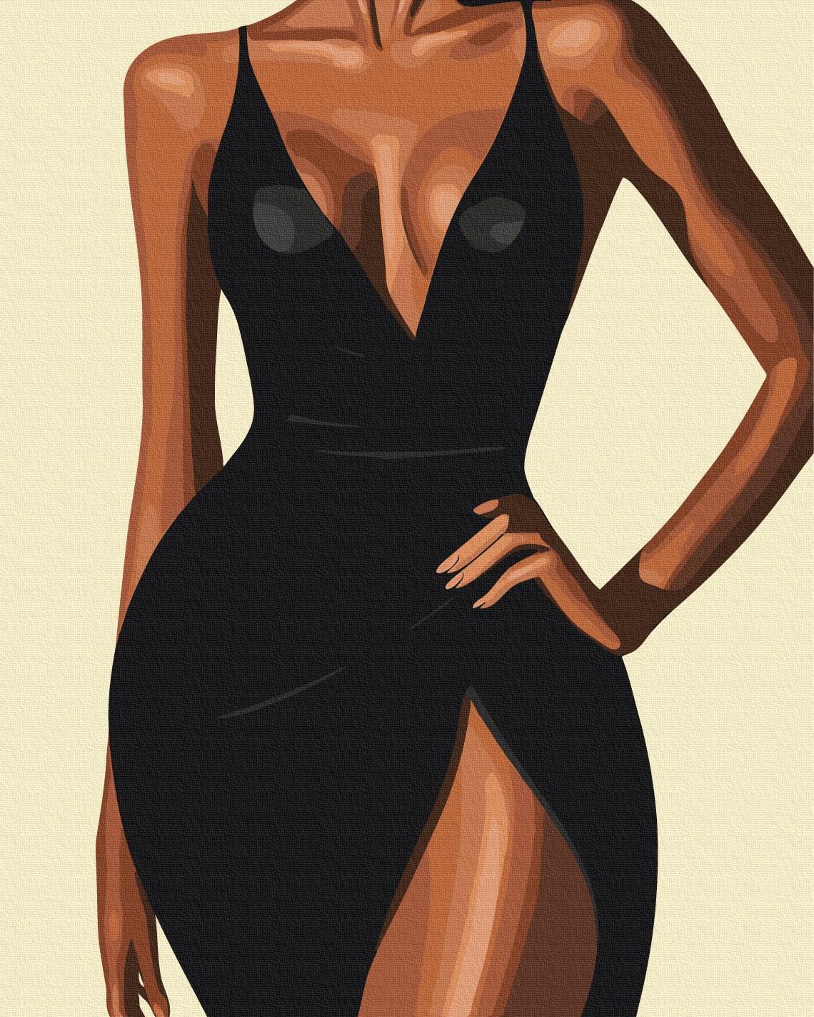 Картина по номерам Brushme Магия черного платья 40x50 см (BS54247)