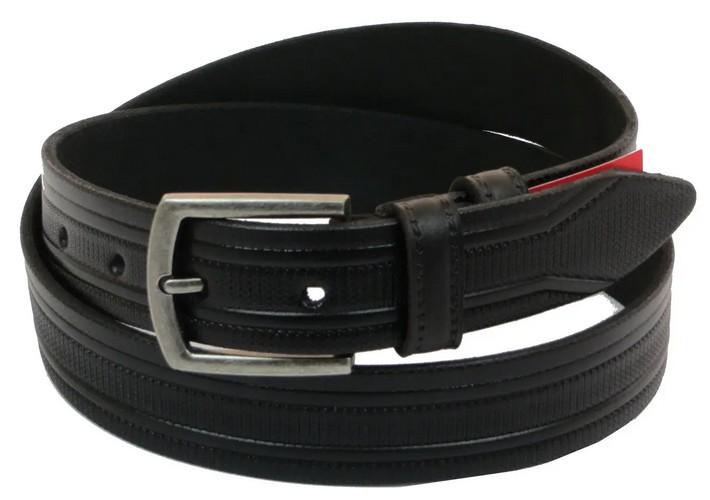 Ремень кожаный мужской Skipper 3,5 см Черный (super597_1006-35)
