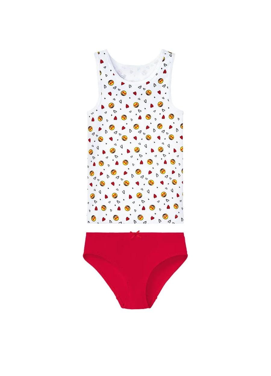 Майка з трусиками для дівчинки Emoji Fireman Sam 370073 бавовняні 098-104 см 2-4 років Білий (74750)