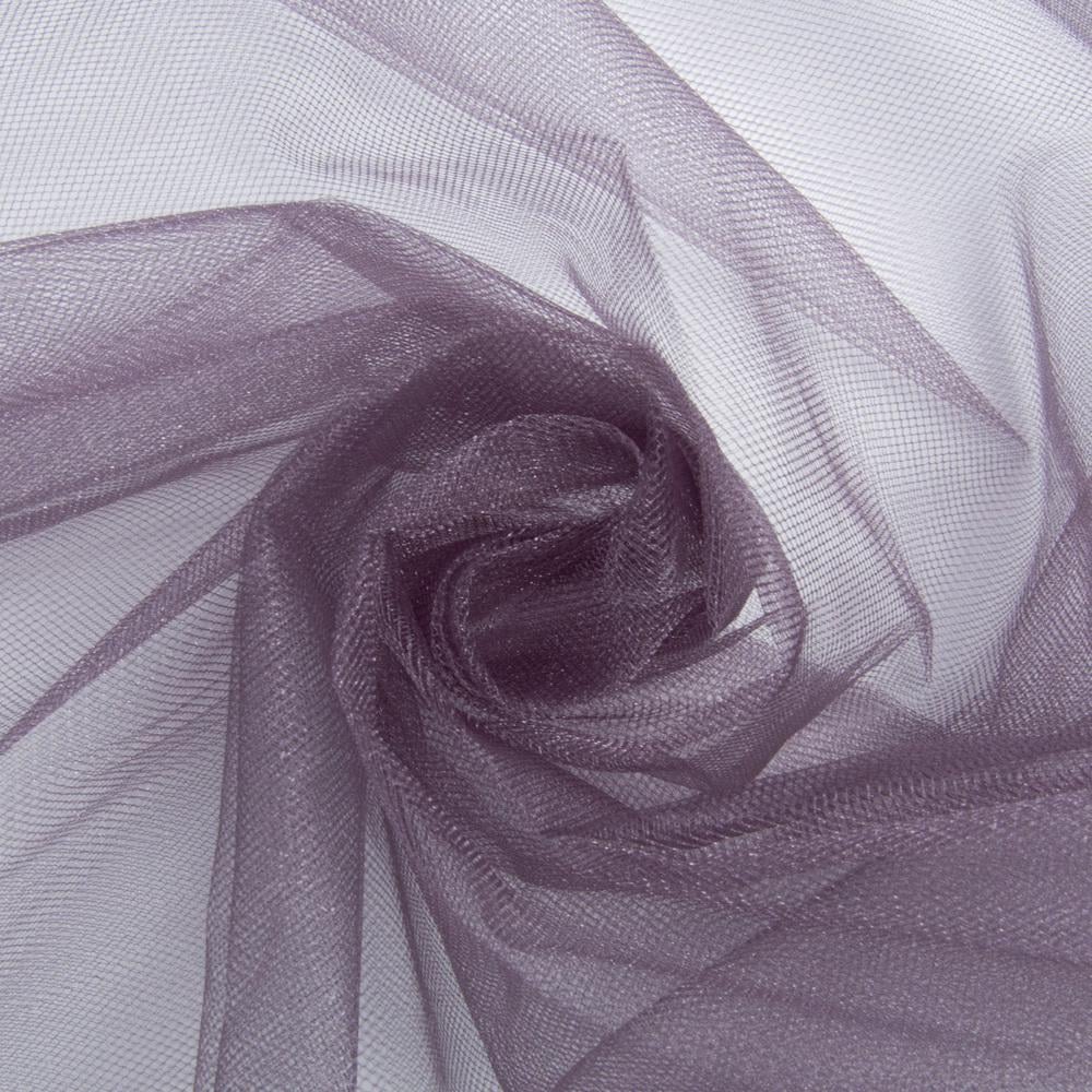 Тканина декоративна фатин Kristal №82 Лілово-сірий (23629)
