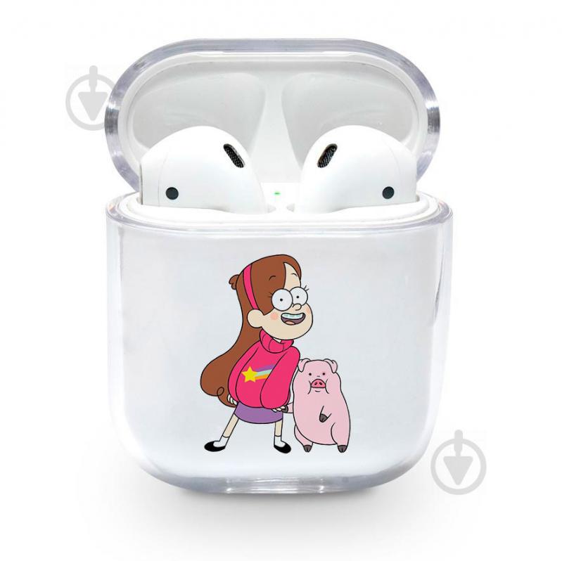 Прозрачный силиконовый чехол Apple AirPods с рисунком - Gravity Falls / Мэйбл и Пухля (KAP1232)