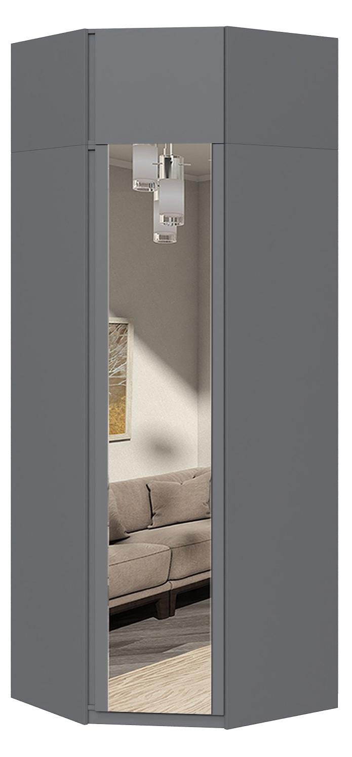 Шкаф угловой с зеркалом Мастер Форм Брайт 850х520х2400 мм Антрацитовый (32270) - фото 1 Шкаф угловой с зеркалом Мастер Форм Брайт 850х520х2400 мм Антрацитовый (32270) - фото 1