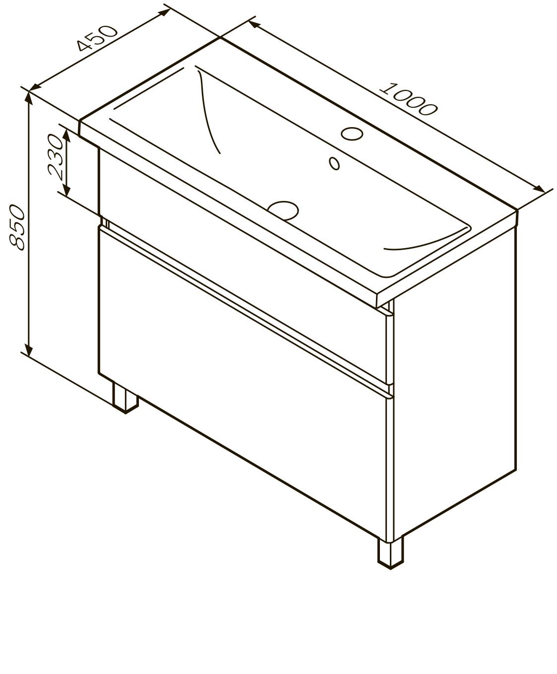 Тумба с умывальником напольная AM.PM X-Joy M85-FSX1002-WC1002WG38 100x85x45 см Белый (130318) - фото 2