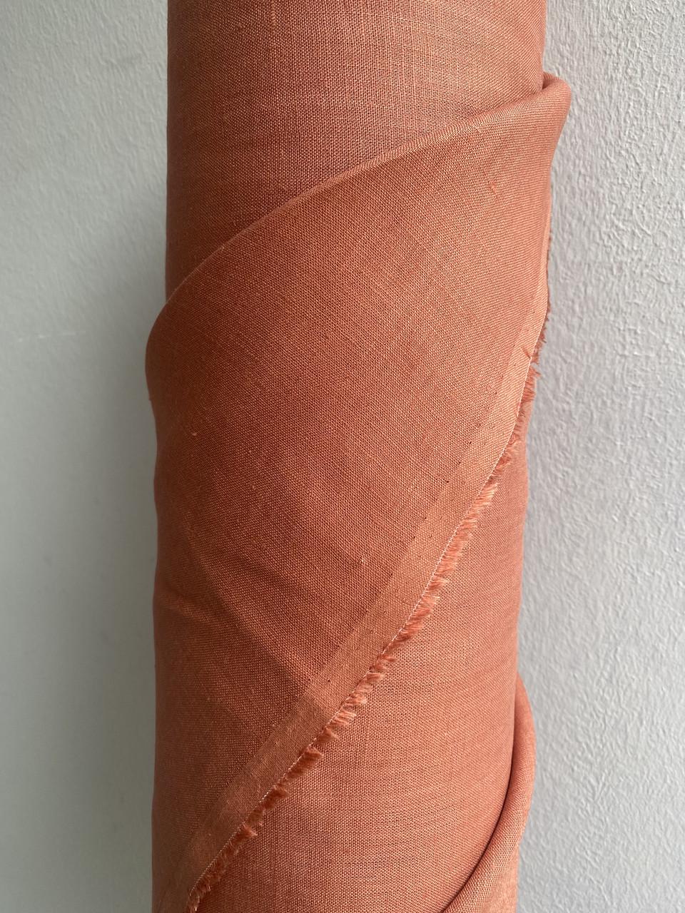 Ткань рубашечно-платьевая LINEN PLUS 100% лен 143 см 1682 Терракотовый - фото 2