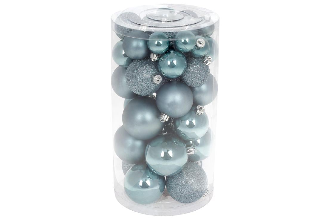 Набор елочных шаров BonaDi 6 см/5 см/4 см/3 см 40 шт. Голубой рассвет (147-814