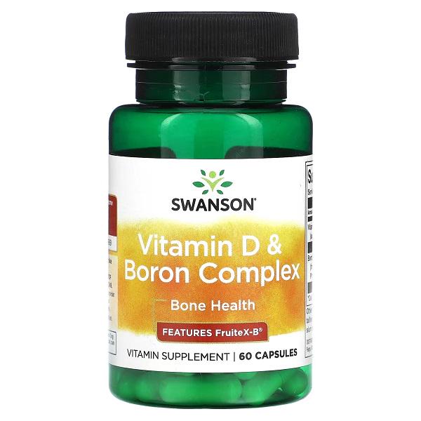 Витамин D Swanson Vitamin D3 & Boron Complex 60 капс.