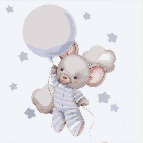 Картина по номерам Идейка Животные Путешествие к звездам 30х30 см в термопакете (KHO2336)