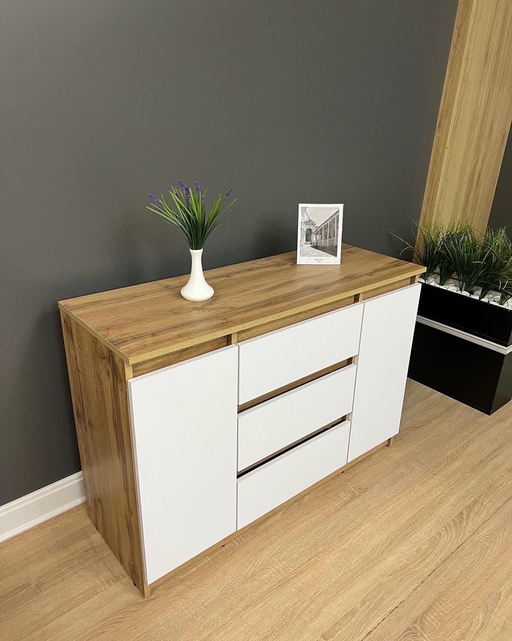 Комод Kvatro 3/2 1100х750х400 мм Дуб Аппалачі/Німфея Альба - фото 7