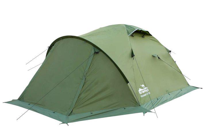 Палатка Tramp Mountain 3 V2 трехместная туристическая 380х220x130 см (TTRT-023-green)