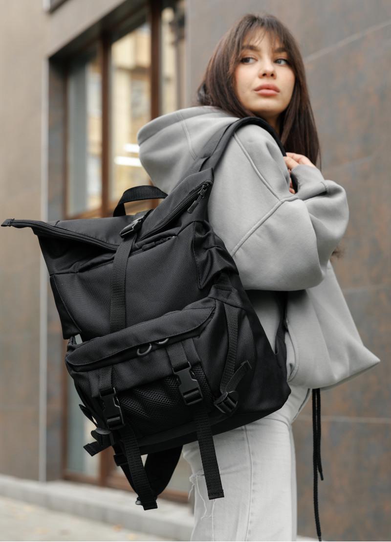 Рюкзак жіночий Sambag RollTop Double 41х27х18 см Чорний (24330065) - фото 9 Рюкзак жіночий Sambag RollTop Double 41х27х18 см Чорний (24330065) - фото 9