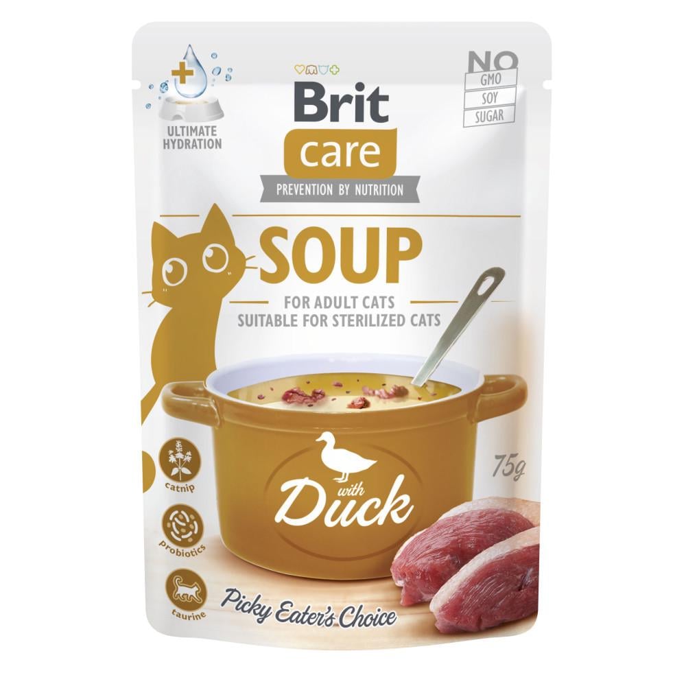 Корм влажный Brit Soup Duck для кошек суп с уткой 75 г (34806728)
