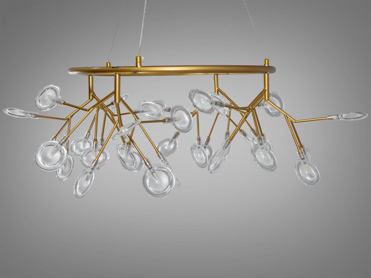 Люстра підвісна Світлячок 36 ламп Золотий сатин (Y887-36C GD) - фото 2