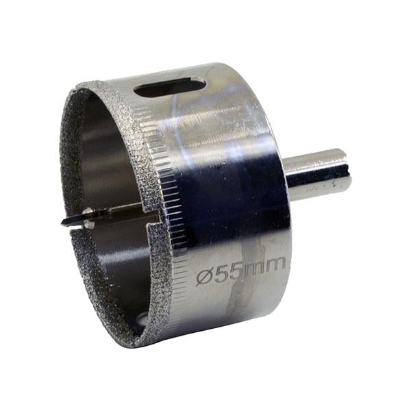 Коронка алмазная по керамограниту/стеклу/керамике с направляющим пером Ø 55 мм (506-055)