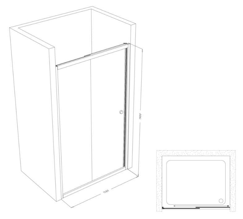 Штора-кабіна для душу Shower SATURN STN-783-6 двохсекційна розсувна матове скло 130х190 см - фото 2
