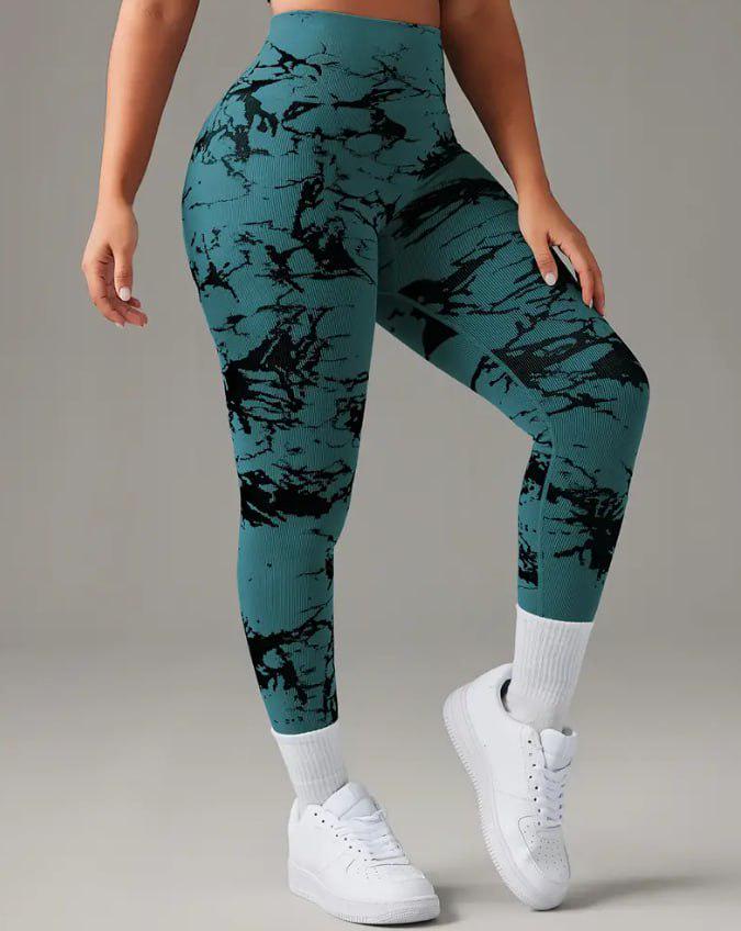 Лосини жіночі Marble батал з пуш ап Plus Size 4XL Зелений (70151/4XL)