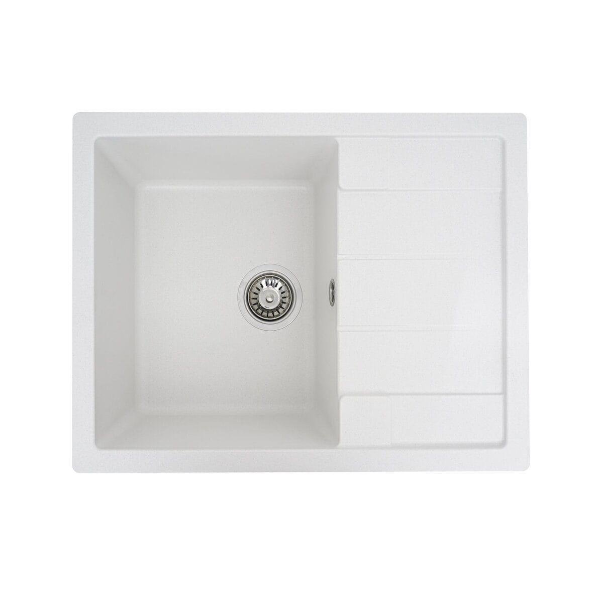 Мийка гранітна Valeso Intenso 650х500 врізна прямокутна Білосніжний матовий (PLTM-SP000046885)