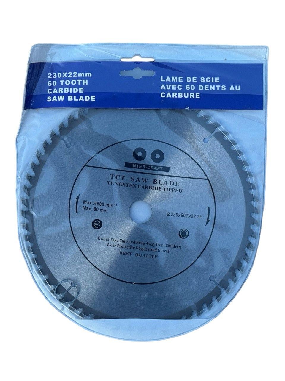 Диск пристальный по дереву Inter-Craft 230х22 мм 60 зубов