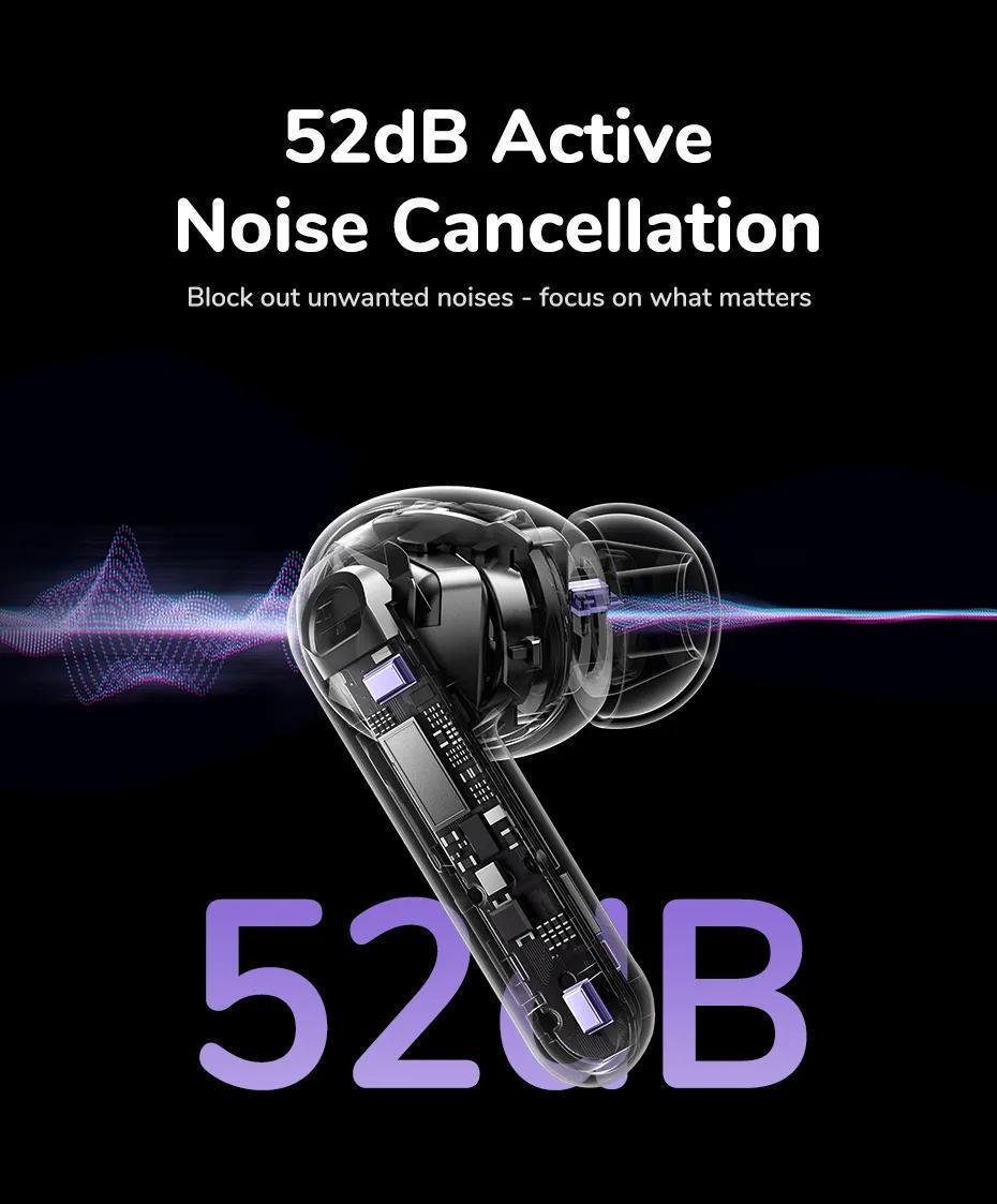 Навушники бездротові UGREEN EchoBuds Magic Кейс з LCD екраном ANC 52 дБ Hi-Res Audio LDAC Bluetooth 5.4 Білий (55137) - фото 9 Навушники бездротові UGREEN EchoBuds Magic Кейс з LCD екраном ANC 52 дБ Hi-Res Audio LDAC Bluetooth 5.4 Білий (55137) - фото 9