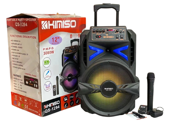 Акустична акумуляторна колонка KIMISO QS-1294 BT 12" USB/FM/BT/LED