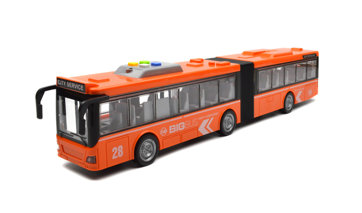 Автобус WY 913 B Міський масштаб 1:16 підсвічування звуки інерція механічне відкриття дверей гумові шини в коробці