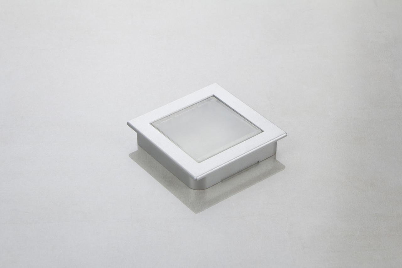 Меблева ручка врізна РП-23/64 Алюміній із прозорою вставкою (16825)